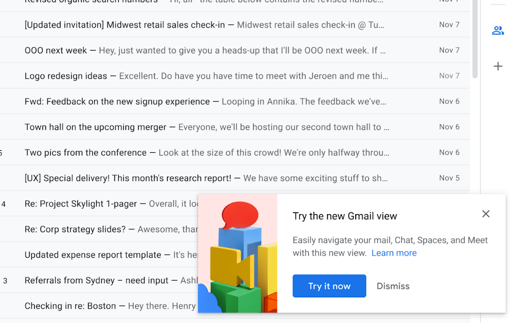Nueva Interfaz De Gmail Aprende A Activarla Ayuda Workspace 5197