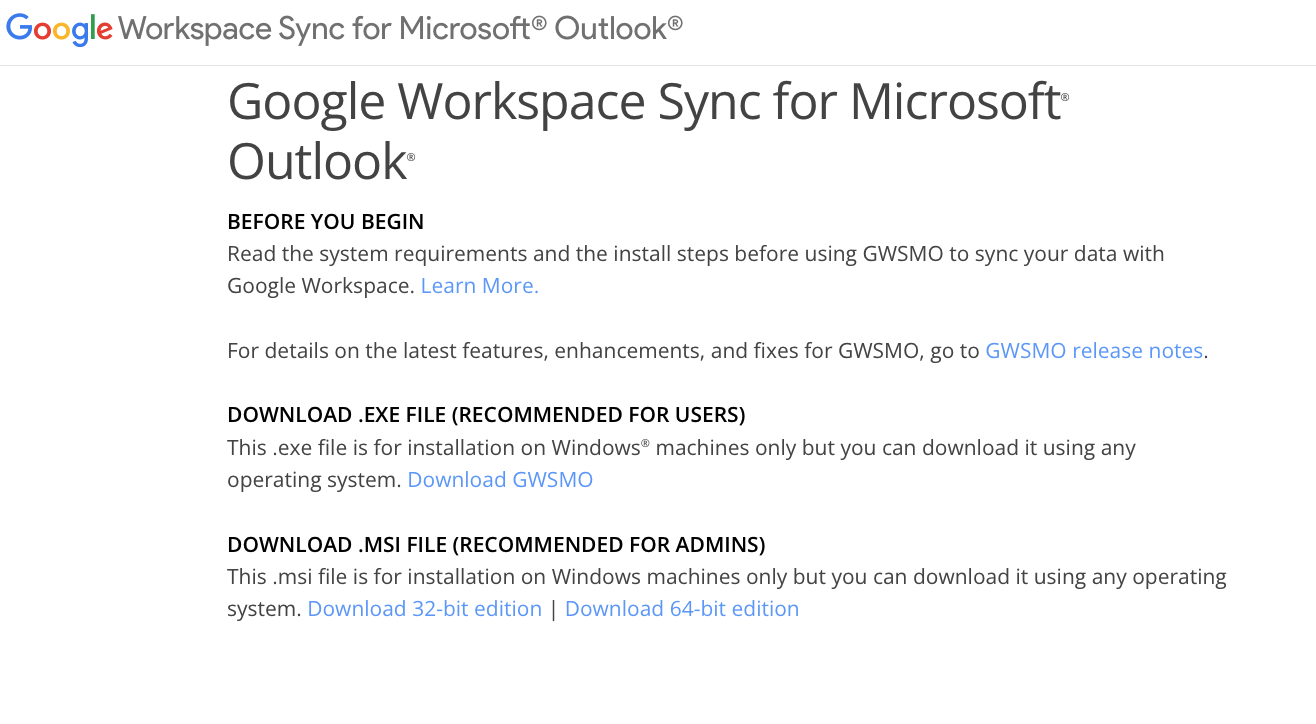 Conoce google workspace sync for microsoft outlook ayuda workspace